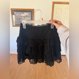 Black lace ruffle skirt!!! never worn!